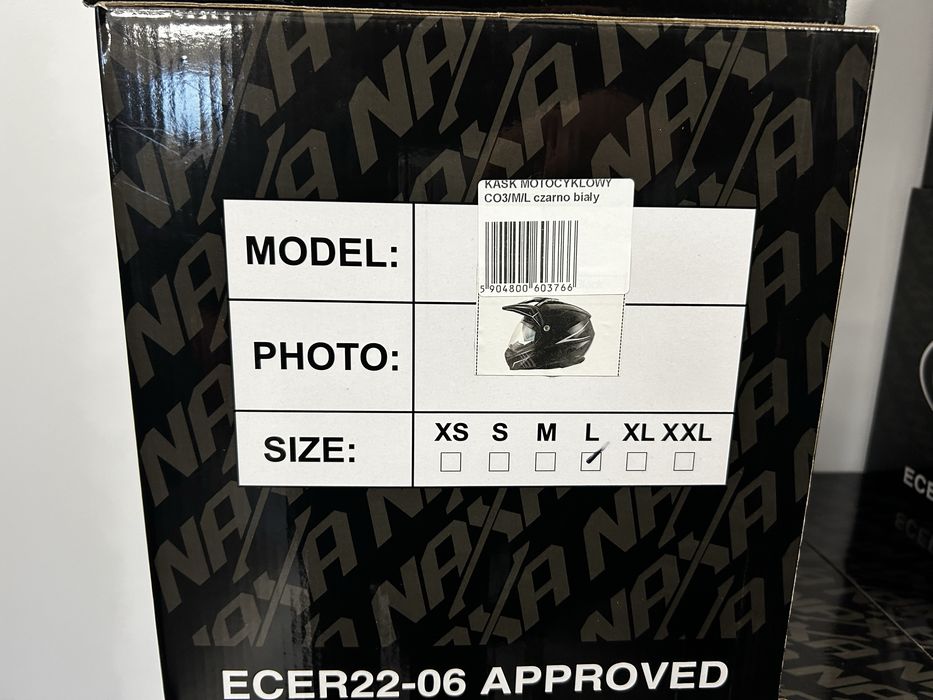 Kask motocyklowy enduro,quad,cross NAXA CO3 rozmiar L, Blenda, szyba!