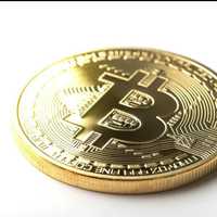 Монета Bitcoin Золотая