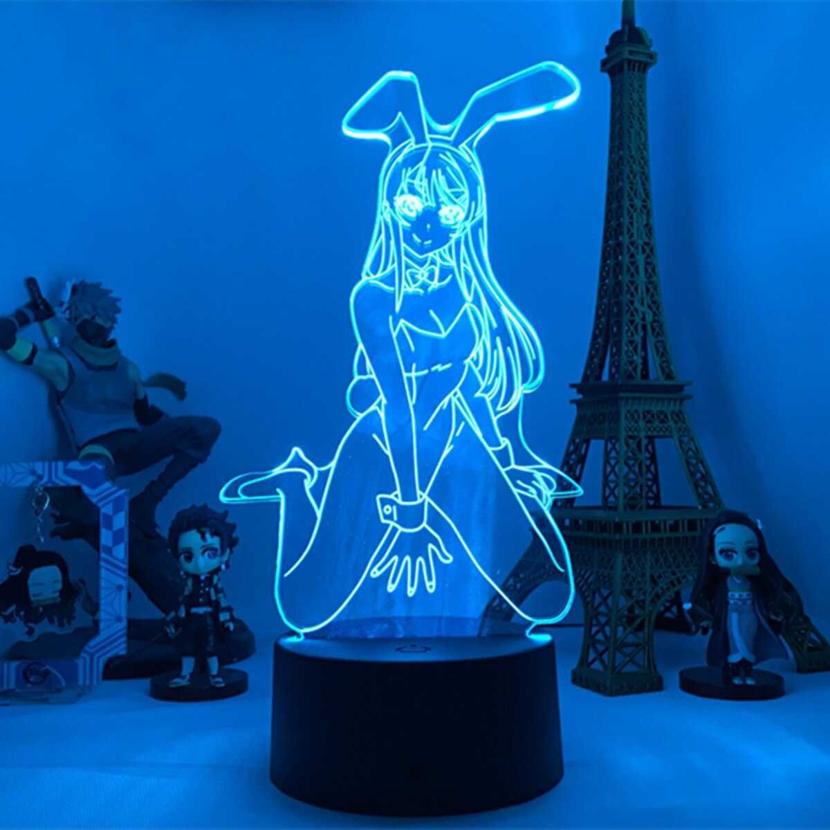 3D аниме светильник-ночник лампа с Маи Сакурадзима/Mai Sakurajima