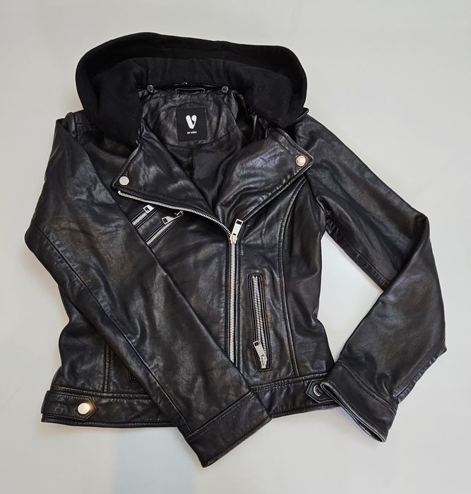 Kurtka Damska Skórzana Z Kapturem V By Very Czarna Rozmiar M