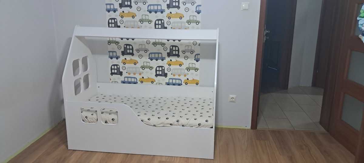 Łóżko łóżeczko domek białe 140 x70