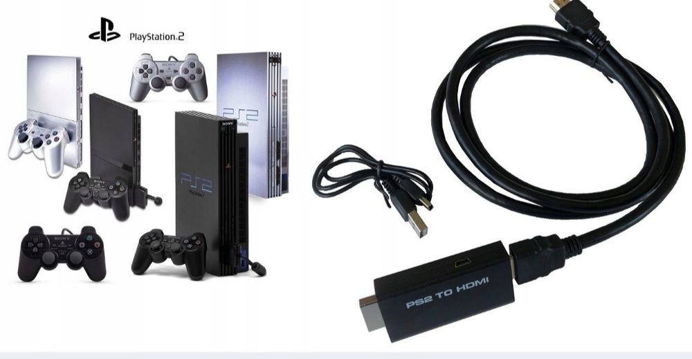 Konwerter PS2 do HDMI + Kabel HDMI
