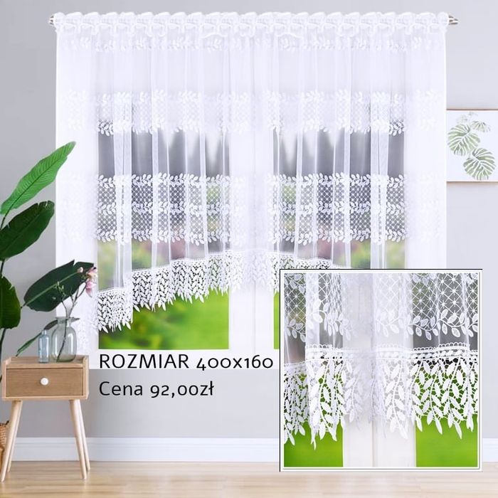 FIRANA firanka łuk gipiura Firany do pokoju salonu sypialni