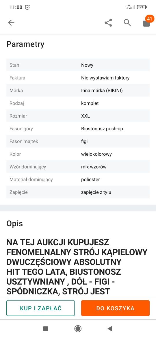 Strój kąpielowy dwuczęściowy