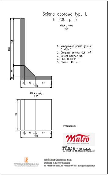 Wejherowo Mur betonowy oporowy l prefabrykowany Elki betonowe Ściana