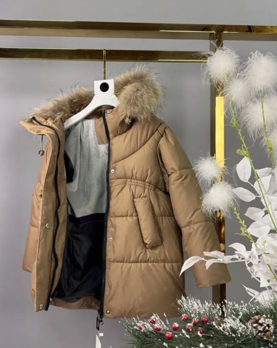 Зимова куртка для дівчинки, зимовий пуховик для дівчинки 98-122