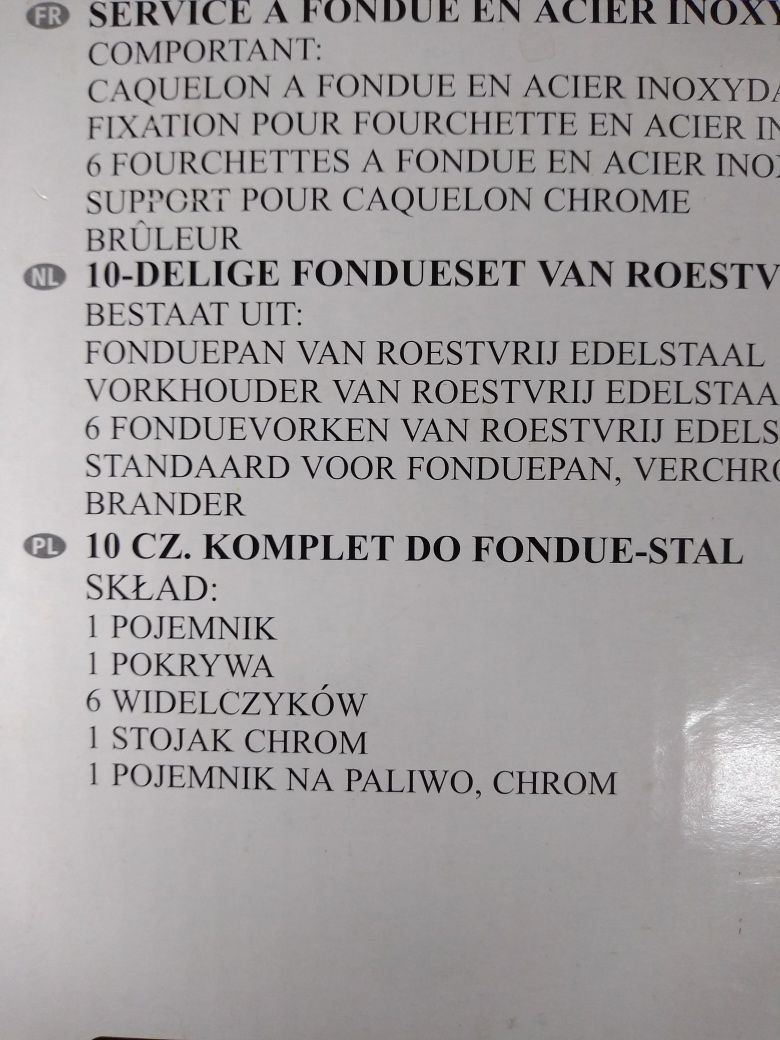 Zestaw do fondue stal chrom