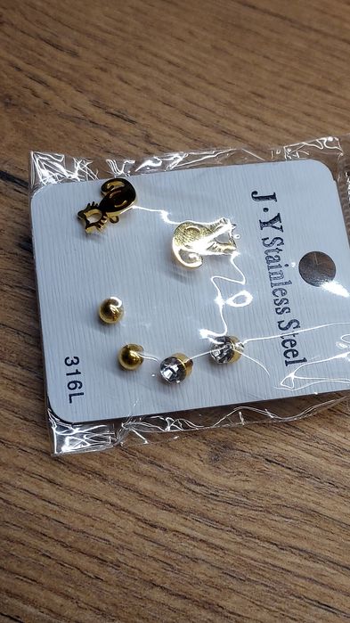 Zestaw 3 par kolczyków kotki i Kuleczki