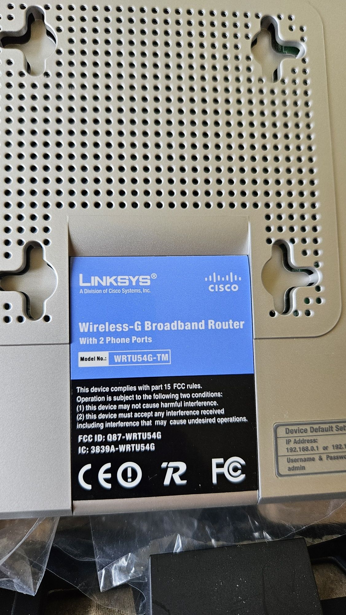 Router Linksys WRTU54G-TM