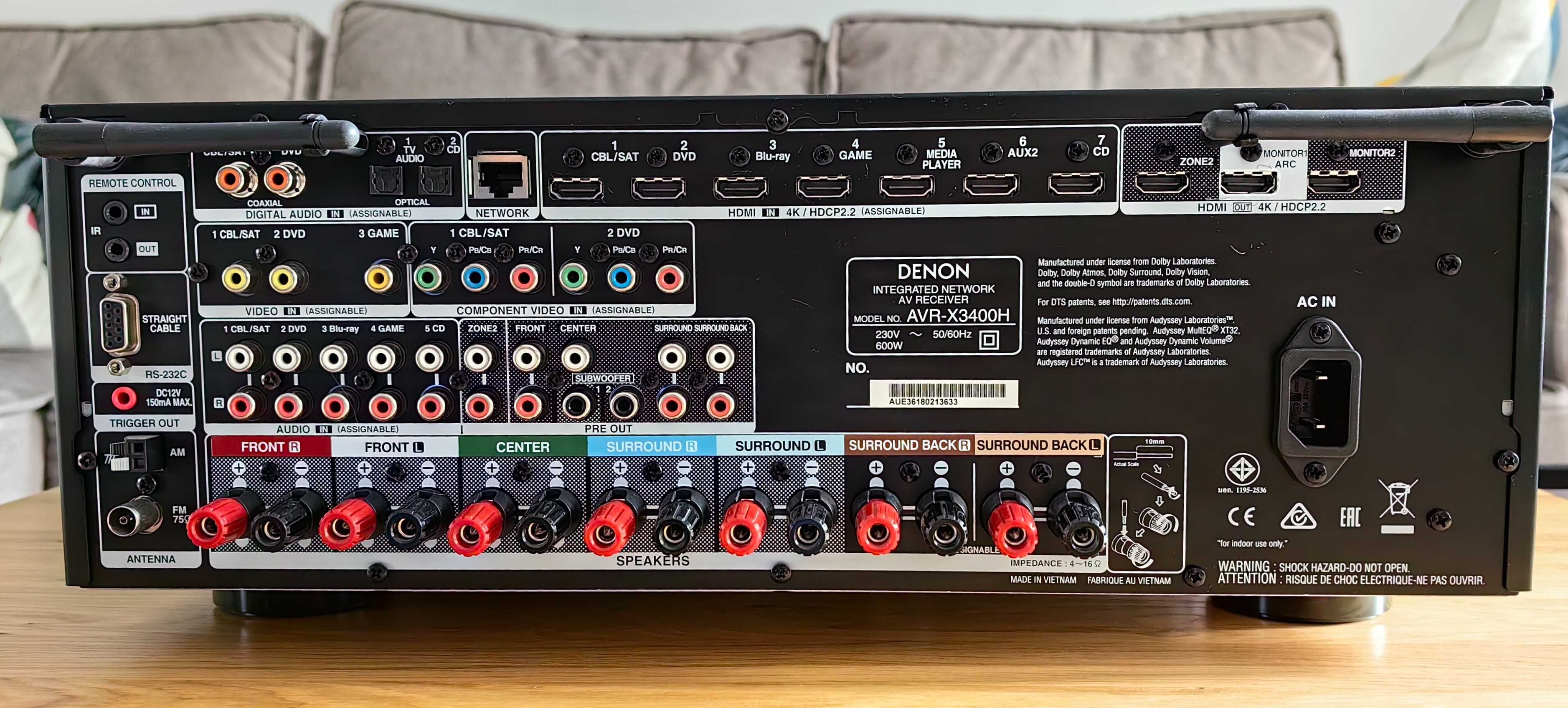 Amplituner Denon AVR-X3400H