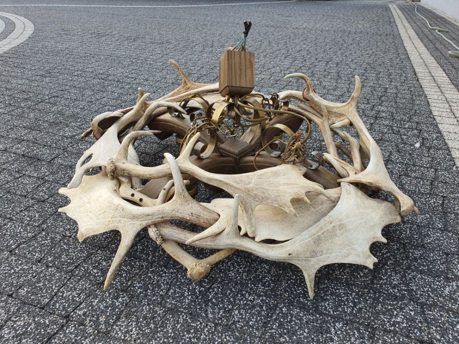 Żyrandol myśliwski z poroży, lampa, poroże, leśniczówka