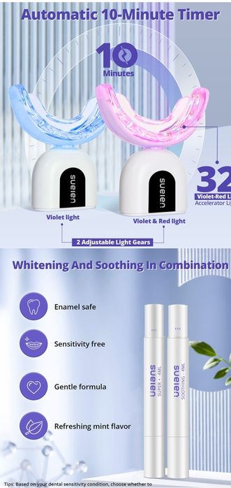 Kit de Branqueamento Dentário com gel UALAN ul-tw2 IPX6