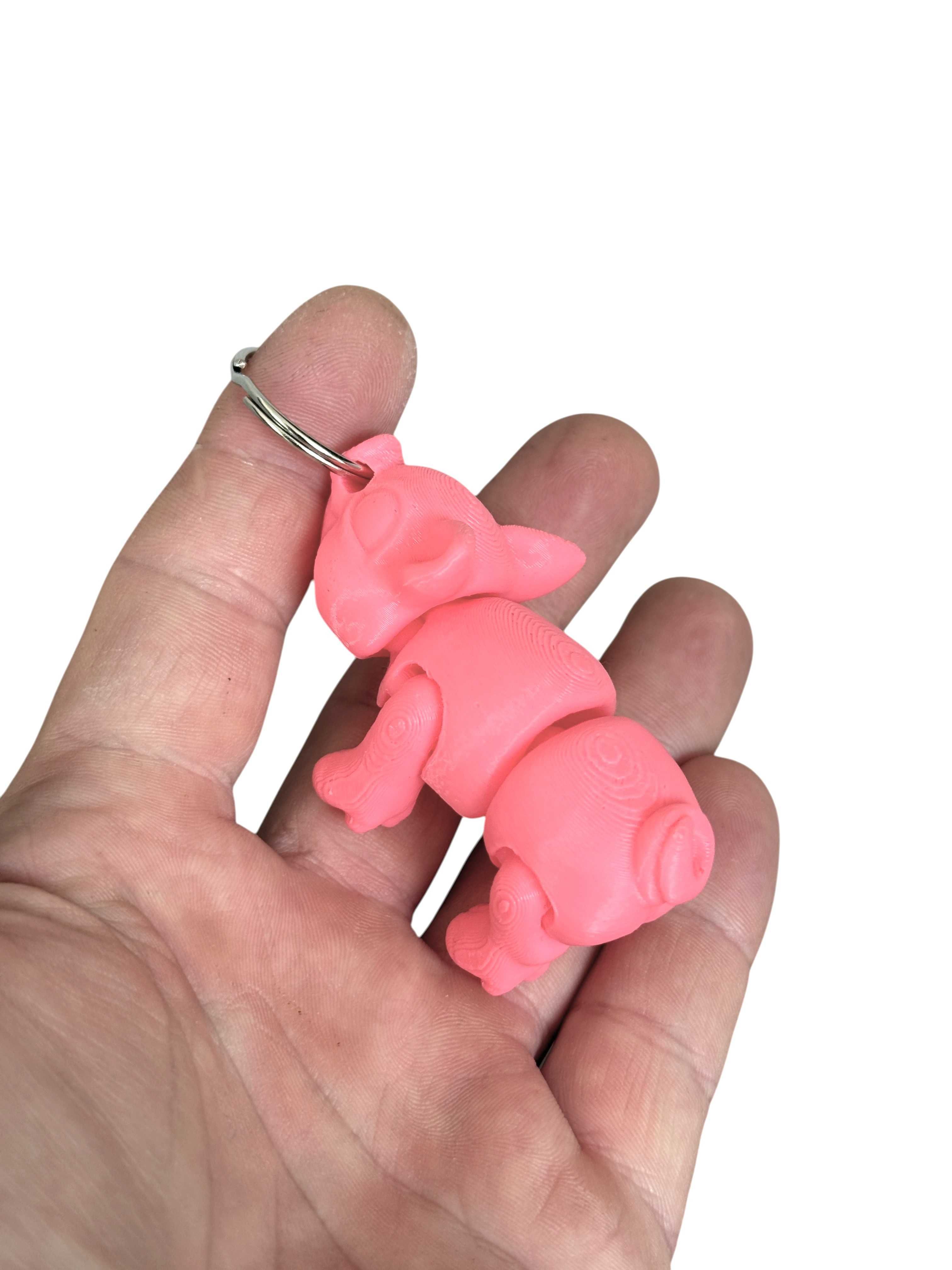 Brelok ruchoma Świnka, druk 3D, dekoracja-mini figurka-zabawka-prezent