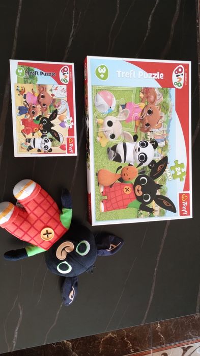 Zestaw Bing puzzle i maskotka.