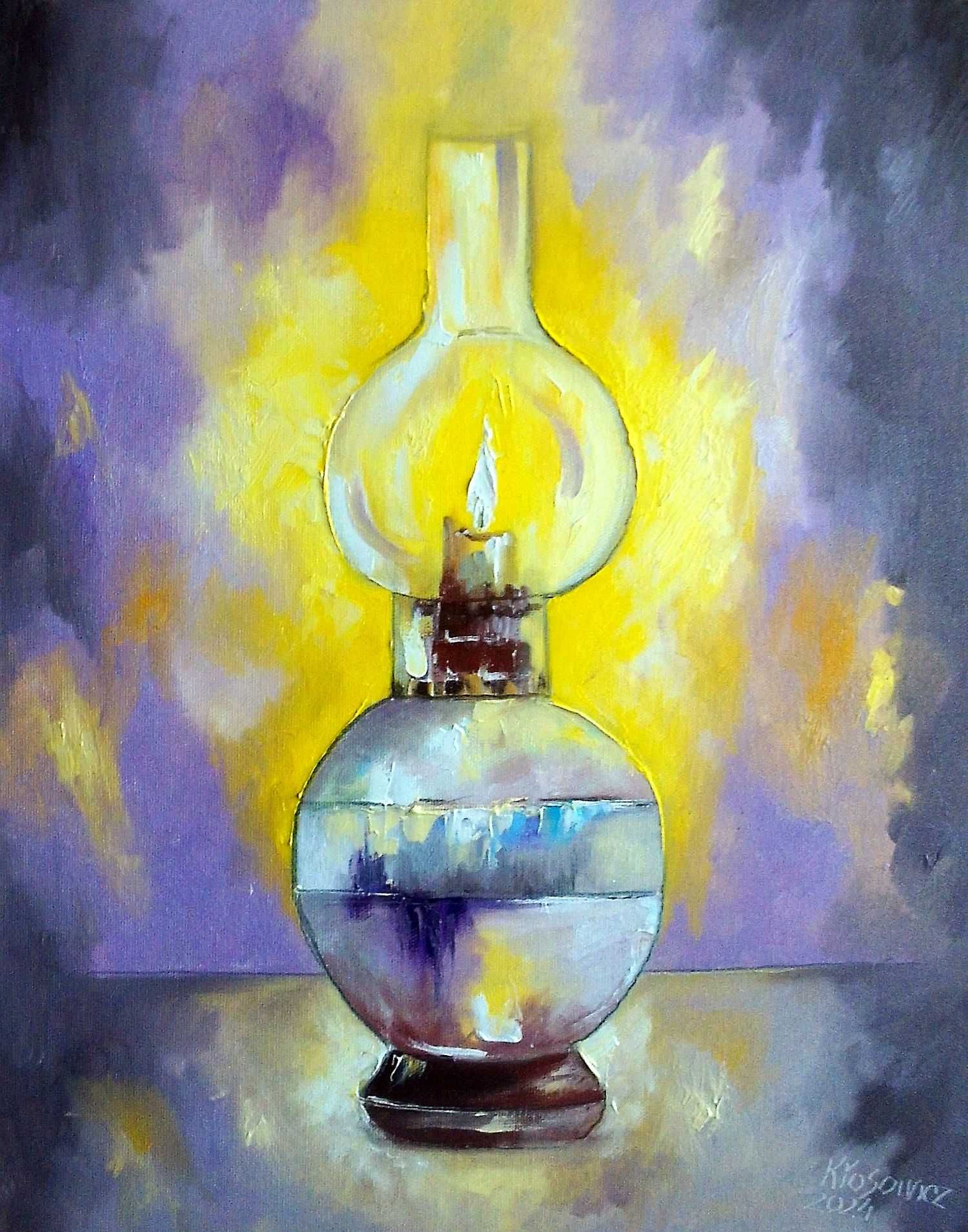 Obraz olejny "Lampka"