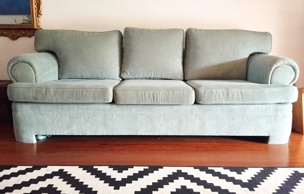 Sofa de 3 lugares, côr azul mar