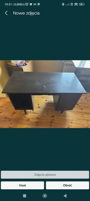 Solidne drewniane biurko