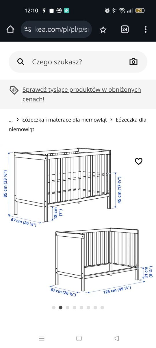 Łózeczko Sundvik Ikea + lampa gratis