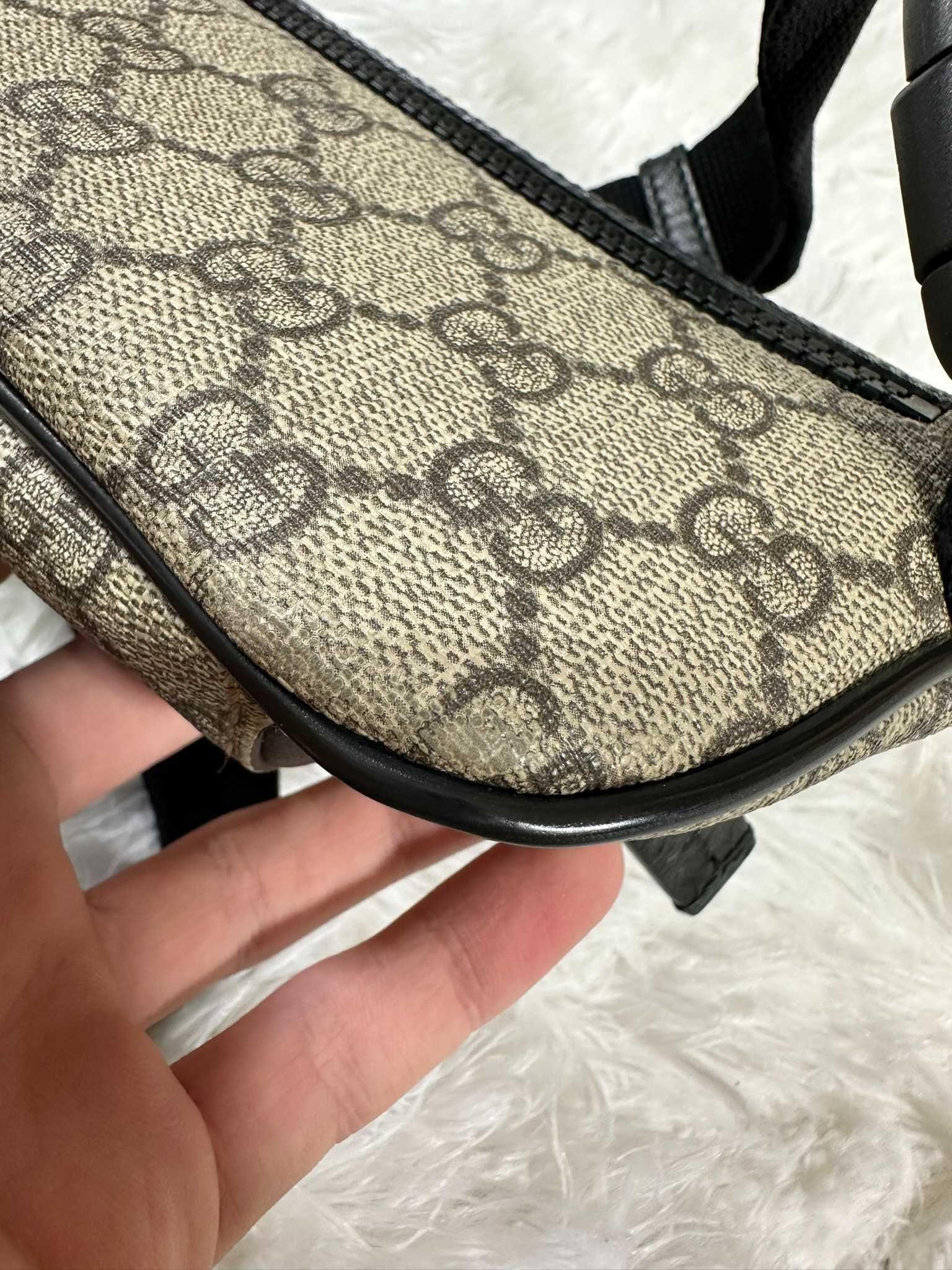 Oryginalna Torba na pasku Gucci Eden Beżowa Supreme Monogram Beltbag