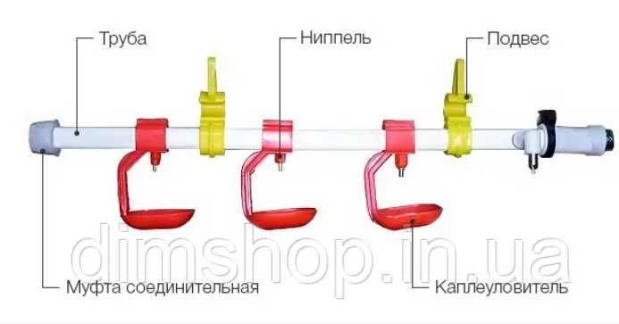 Система ніпельного напування готова система на 7 ніпельних напувалок