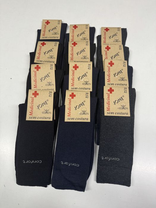 12 pares de meia de algodao