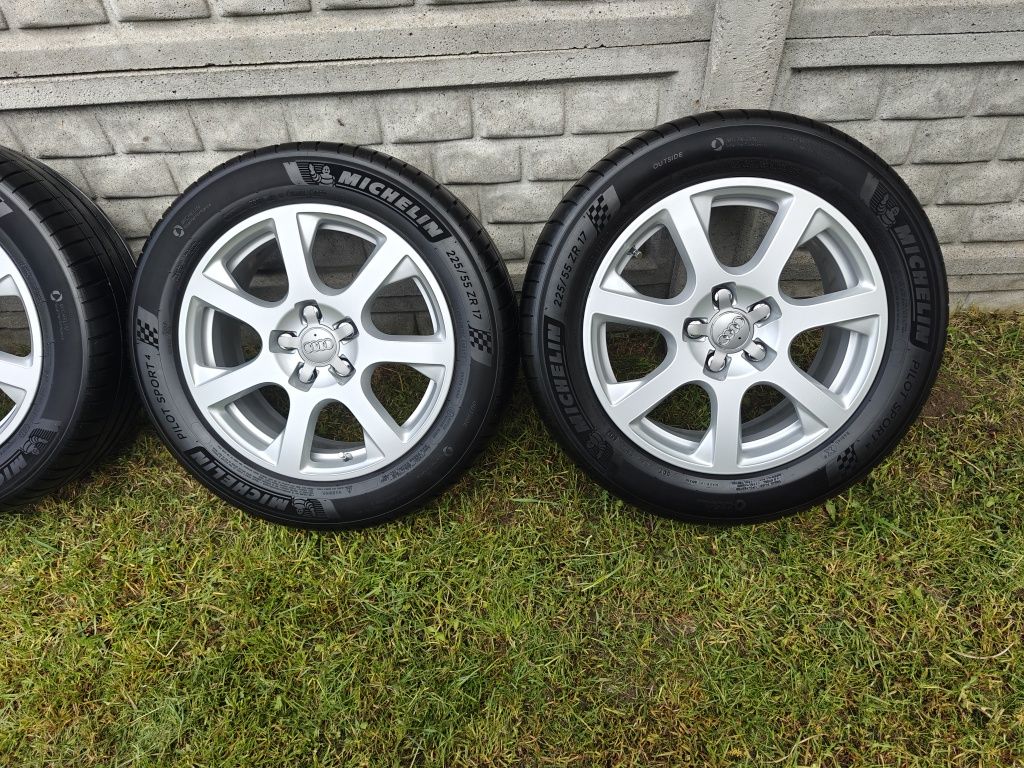 Koła letnie 17cali 5x112, Audi A4, A5, A6 opony 8mm JAK NOWE! OKAZJA