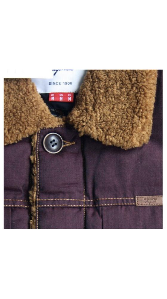 Мужская куртка  Lee Cooper Sherpa Contrast Burgundy, XS
