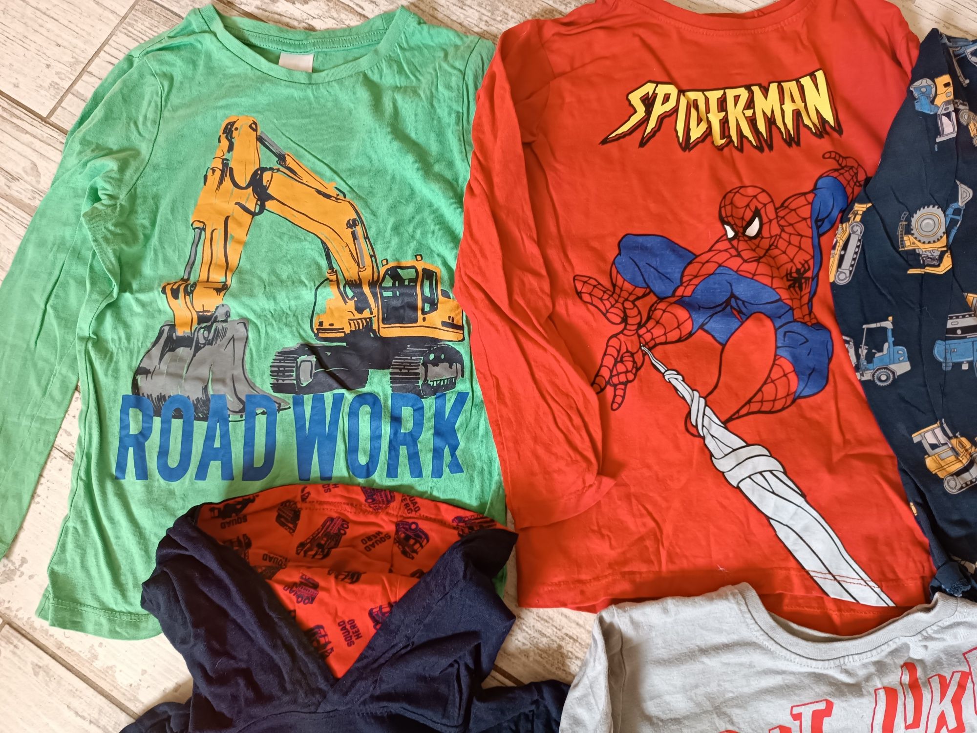 Zestaw bluzek dla chłopca Spiderman koparki 116
