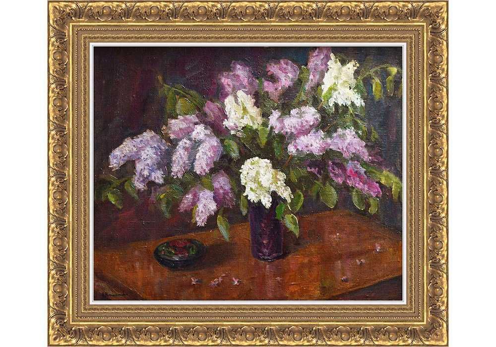 Народний х-к Непийпиво В. (1916-2007). Сирень. 1967. х/м 61*73см Бузок