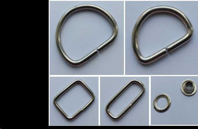 Півкільце. Рамка. Люверс  Металева фурнітура для сумок строп ременів