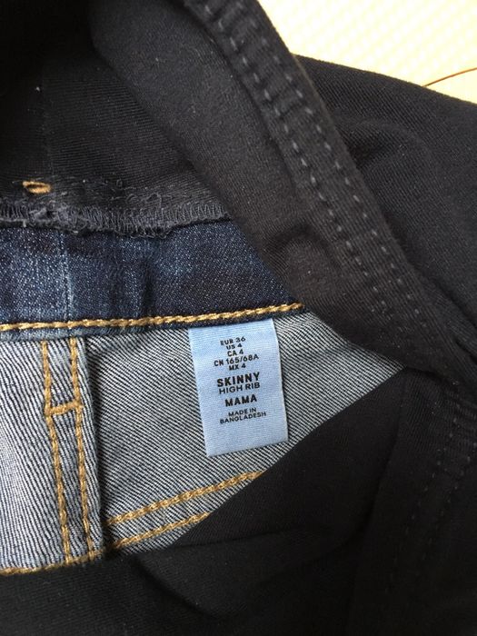 Spodnie ciążowe h&m mama 36 s jeansowe jak nowe