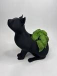 Doniczka Kot Czarny 16 cm wysoka