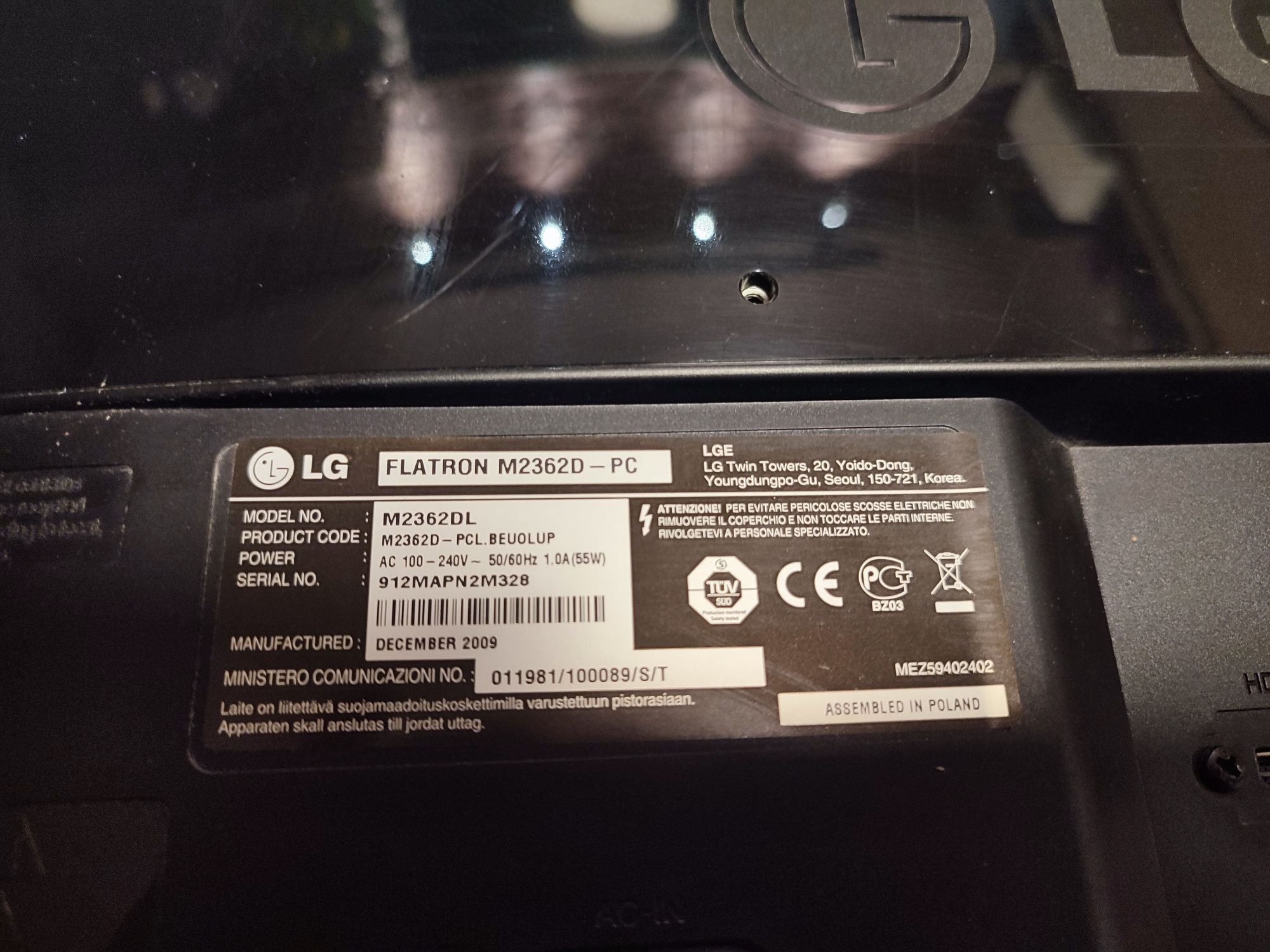 Telewizor FullHD LCD LG 23 całe z funkcją monitora