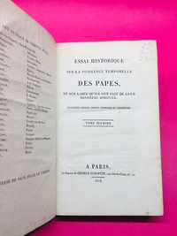 Essai Historique sur la Puissance Temporelle des Papes (I e II) - RARO