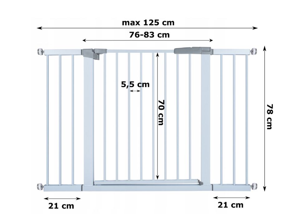 Bramka rozporowa 76-125 cm