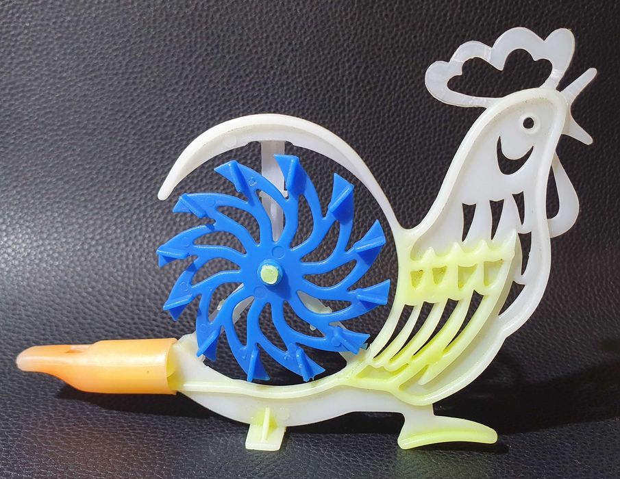 Antigo Apito "Galo com movimento" ~ Brinquedo Português raro ~ Anos 70