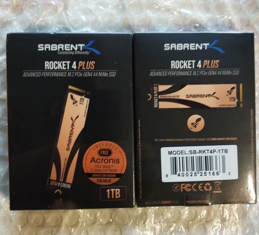 SSD Sabrent 1TB Rocket 4 Plus NVMe 4.0 новий!
