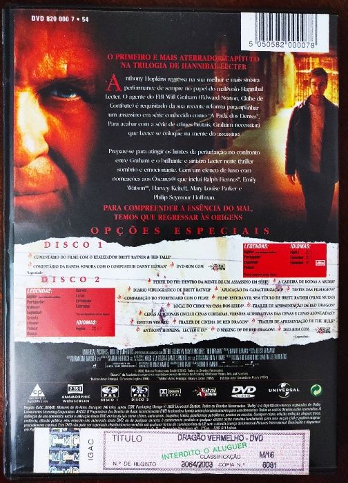 Dragão Vermelho - Red Dragon - 2002 - DVD