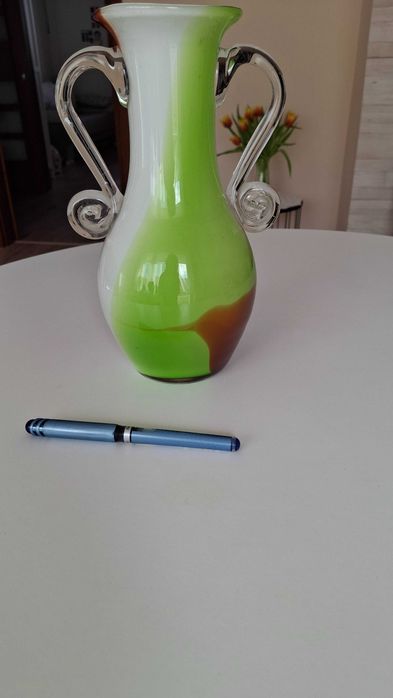 Wazon z uszami, trzy kolory, Huta Tarnowiec, unikat