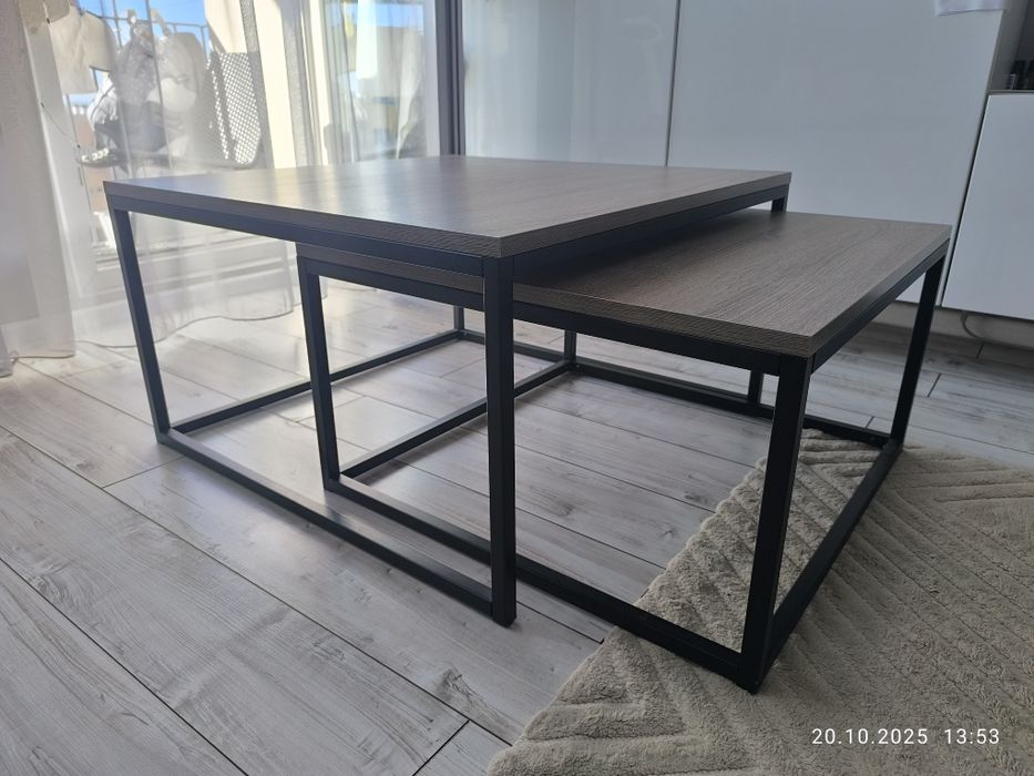 Stolik kawowy podwójny industrialny