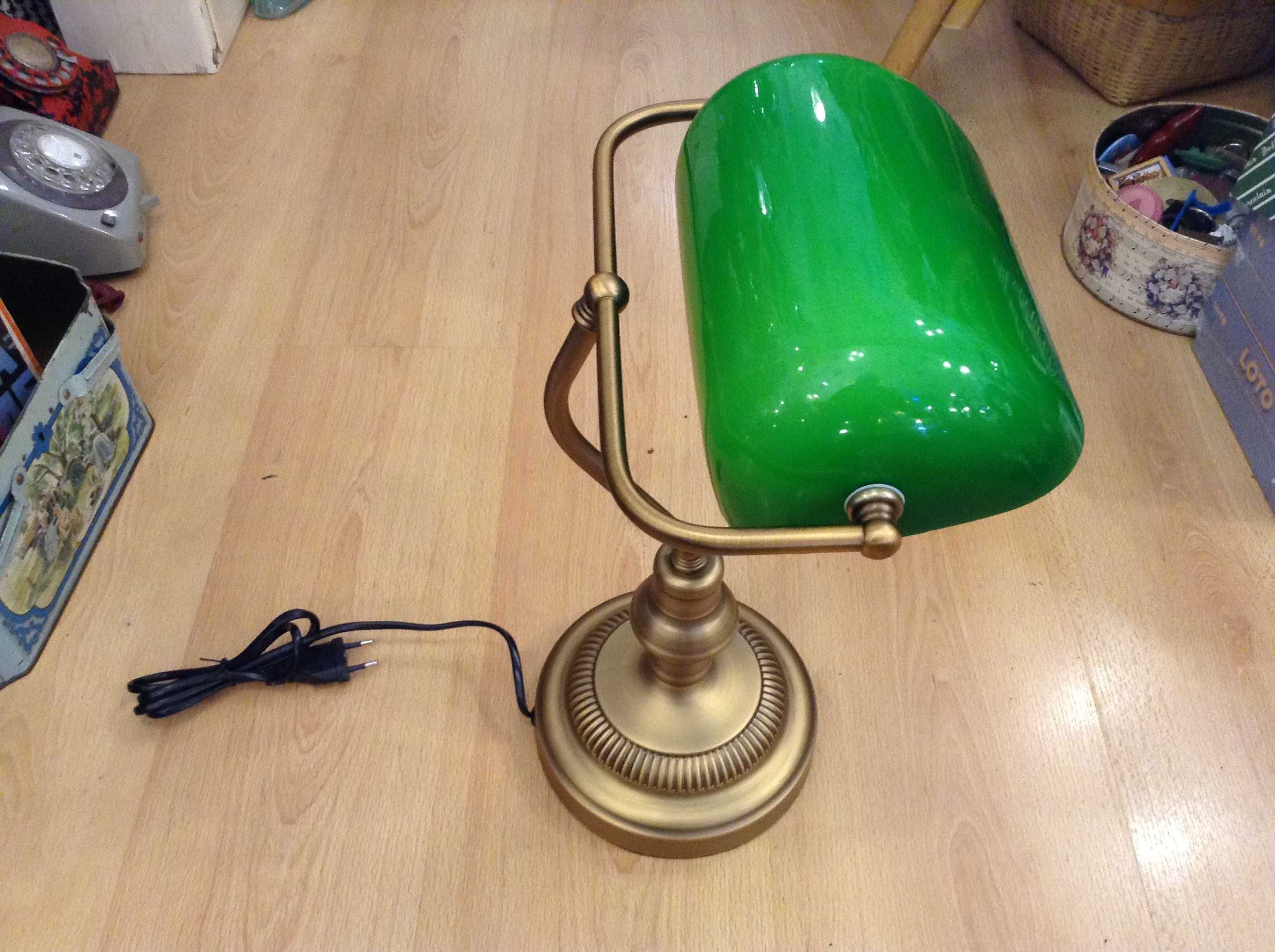 Candeeiro de secretária -banqueiro -mesa Escritório vidro verde - Novo