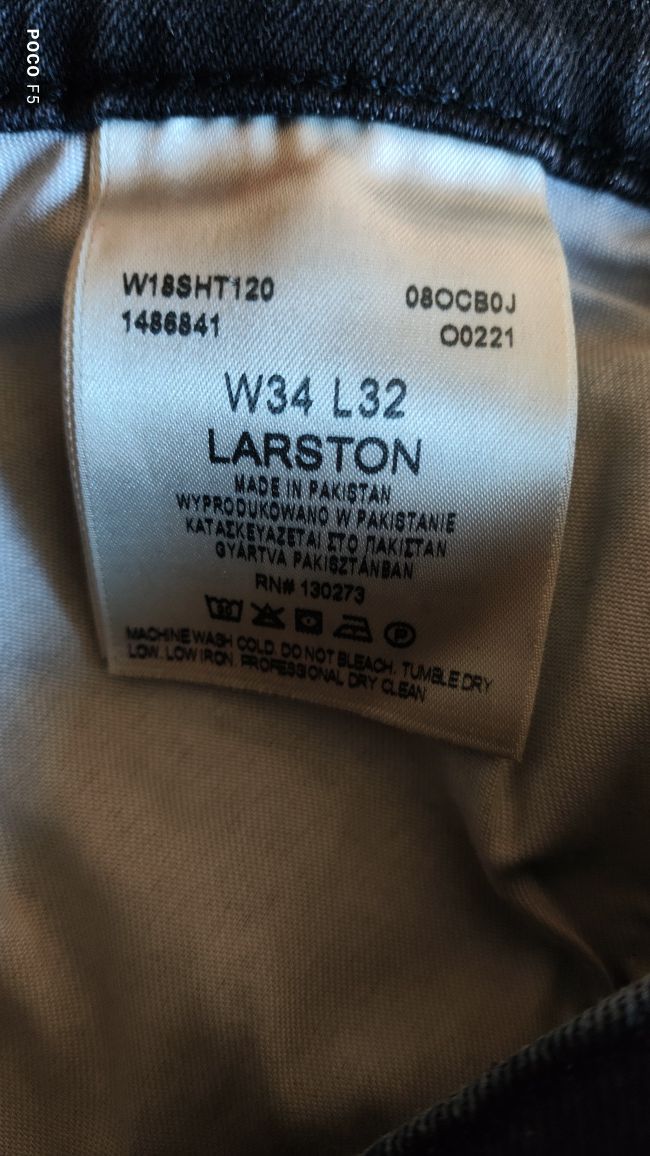 Wrangler Larston Like a Champ czarne męskie jeanscrozm 34/32 jak 35/32