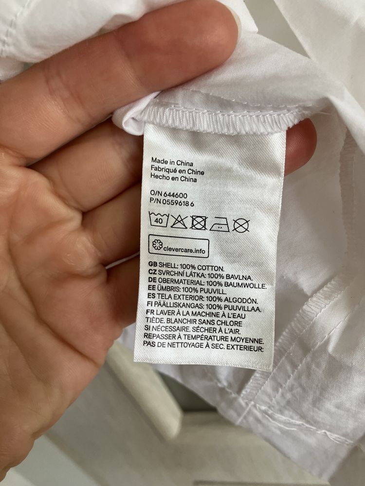 bluzka koszulowa biala h&m z baskinka koszula bez rekawow