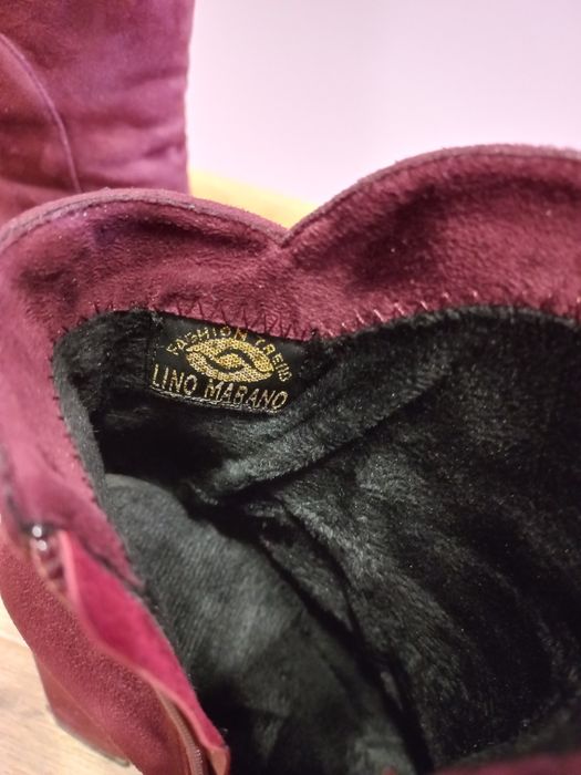 Натуральні замшеві черевички,бургундія