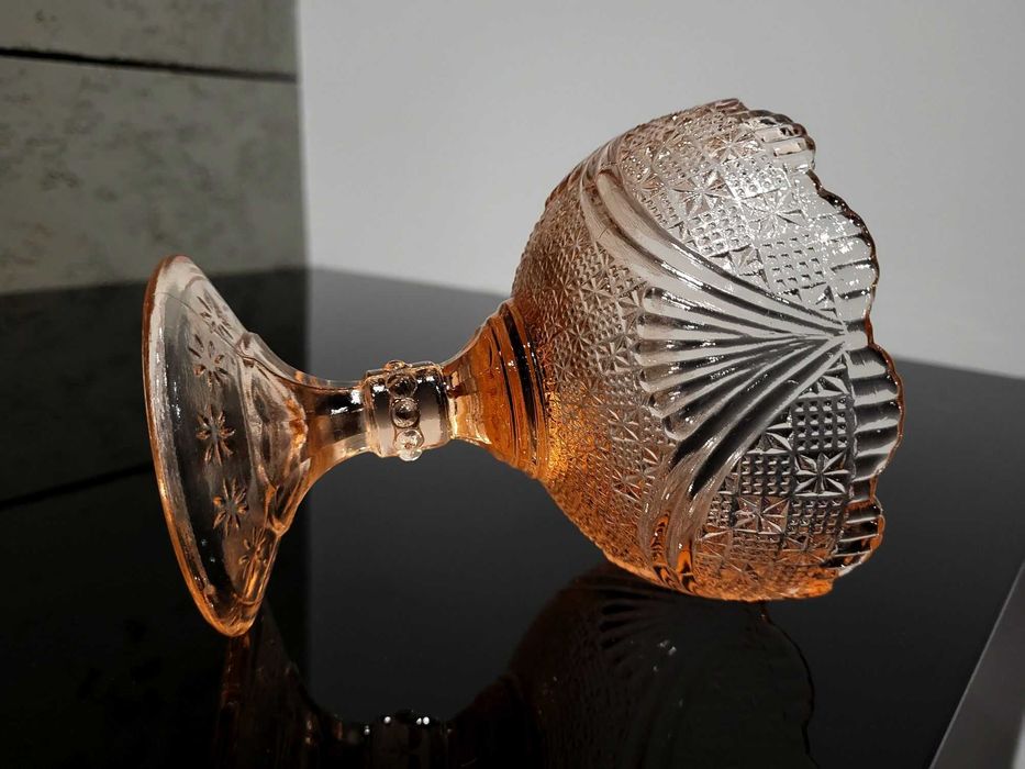 Cukiernica GIRLANDY pucharek HSG Ząbkowice szkło kolorowe RETRO