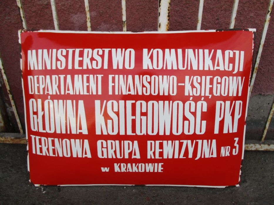 Emaliowana tablica PRL PKP Kraków
