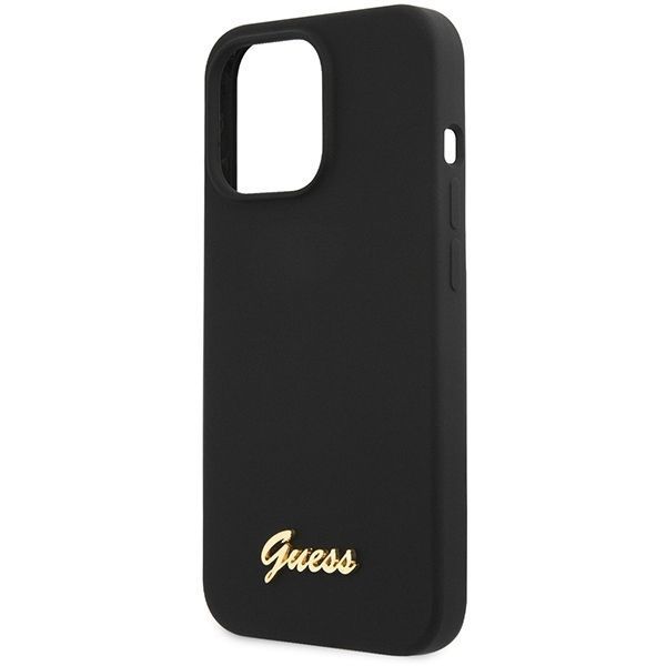 Etui Guess Silicone Script Gold iPhone 13 Pro Max 6.7" Czarny