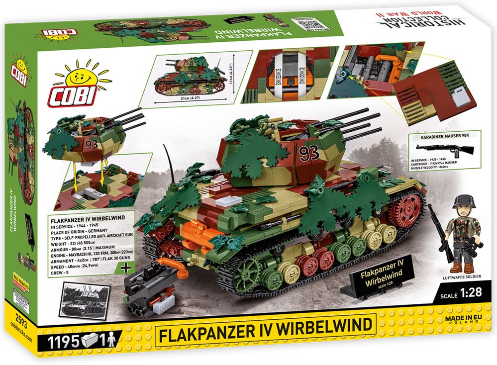 Klocki cobi 2593 czołg FLAKPANZER IV WIRBELWIND EX.