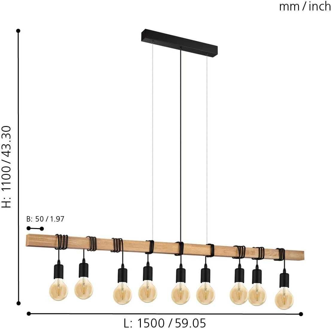 EGLO Lampa wisząca Townshend, 9-punktowa