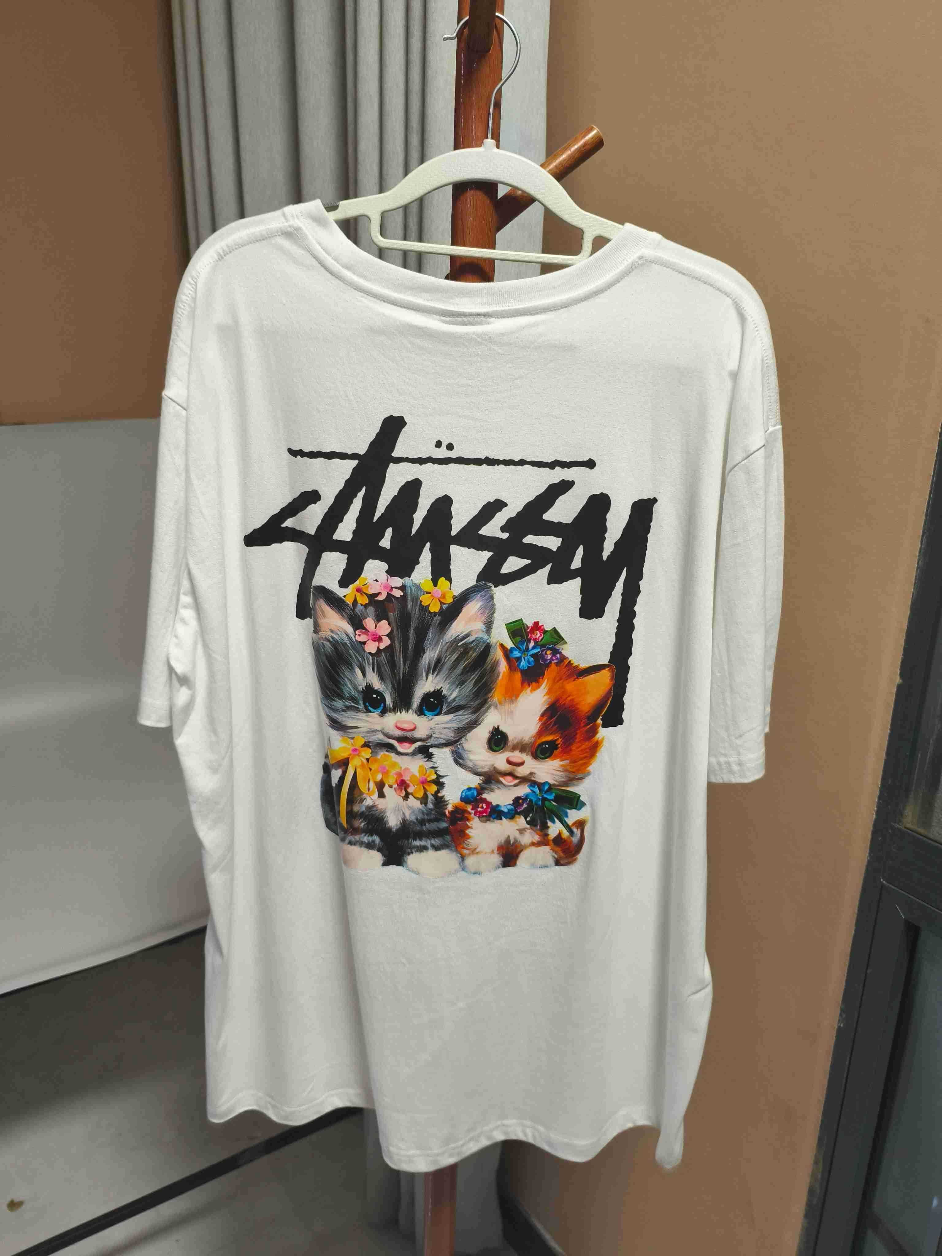 Stussy Męska Biała Koszulka z Nadrukiem Rozmiar XL